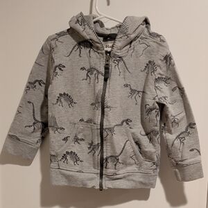Hatley Grey Dinosaur Zip Hoodie for Kids